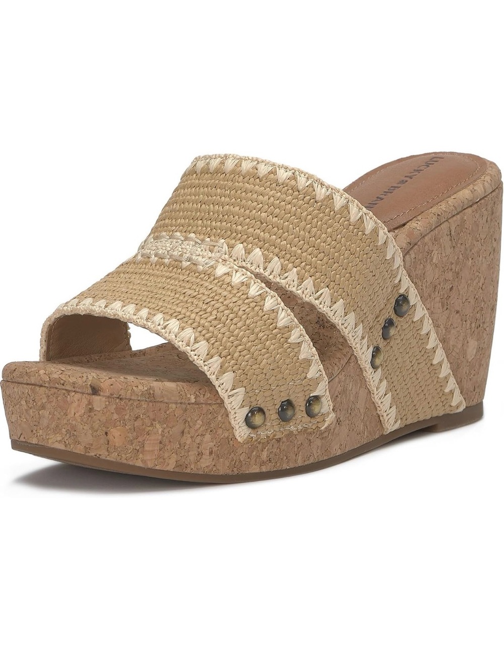 Lucky brand cork Wedge Slide Sandal - Natural size 11.